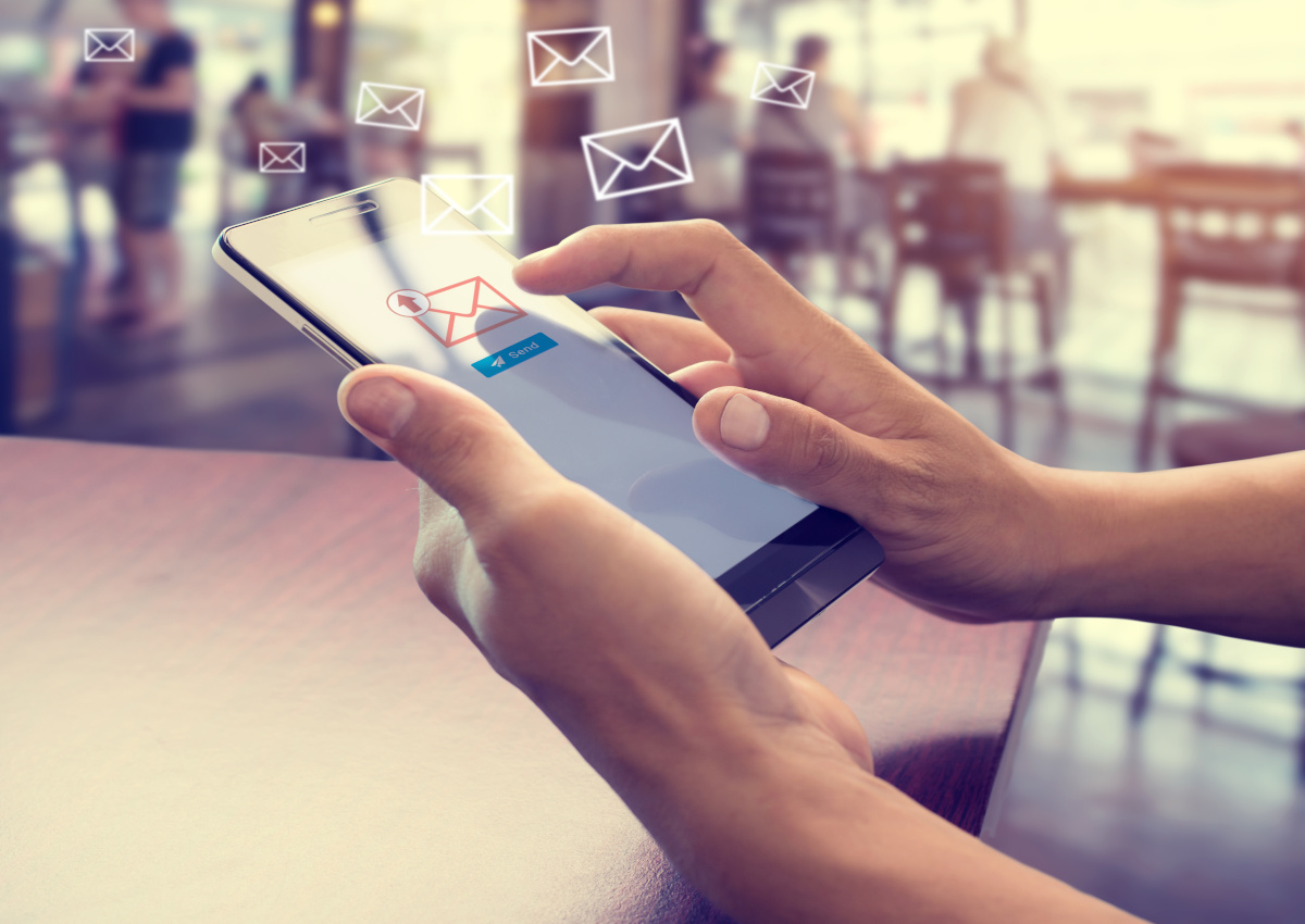 Man sending email