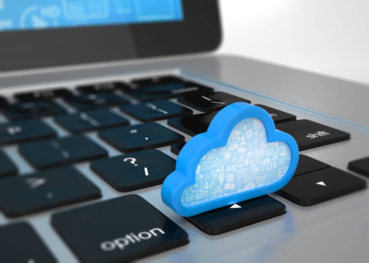 Digital representation of cloud on a laptop